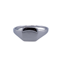 Silver plain rect mens signet ring