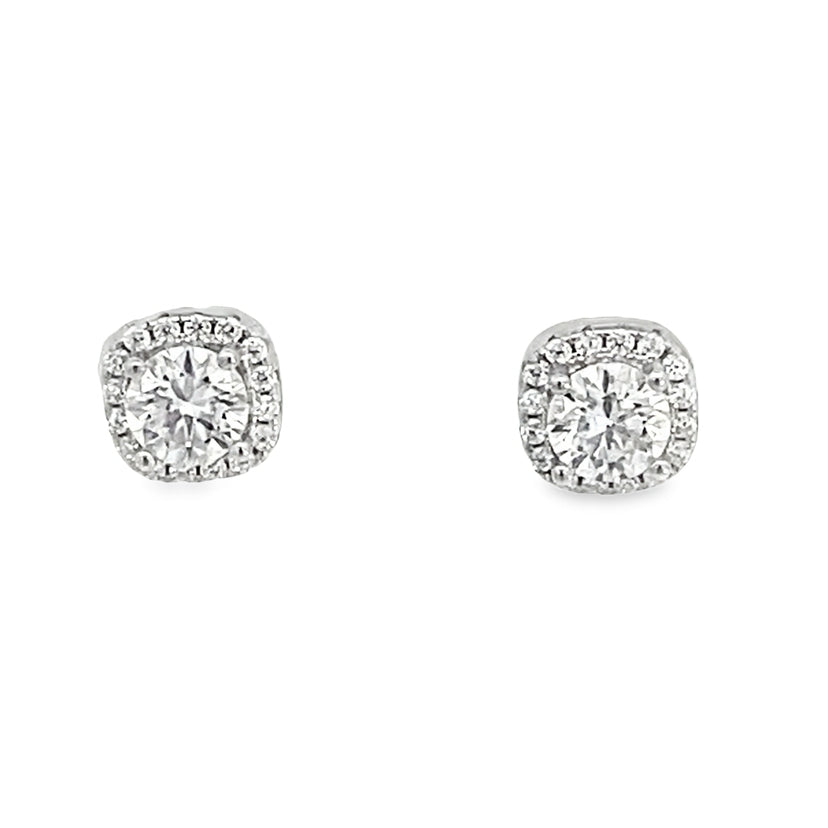 SILVER 1ct MOISSANITE SQUARE STUDS