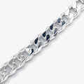 Silver bevel edged curb link bracelet