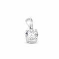 Silver cz 4 claw set pendant