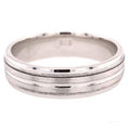 SILVER RHODIUM PLATED FANCY MENS WEDDING BAND