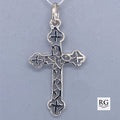 SILVER FILIGREE SCALLOP ENDS CROSS