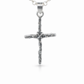 Silver oxized beaded criss cross, cross