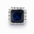 Silver cz pave chunky dress ring