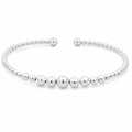 Silver gradual balls on c-bangle