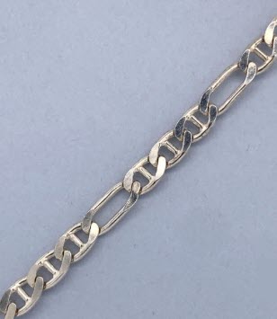 SILVER MARINE & CURB LINK CHAIN - 4mm W
