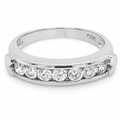 Silver cz pave channel set eternity band