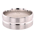 SILVER RHODIUM PLATED FANCY MENS WEDDING BAND