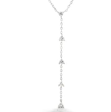 SILVER CLAW SET DROP CZ’S ON ANCHOR CHAIN