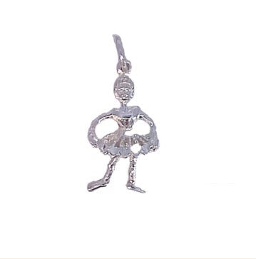 SILVER ETCHED BALLERINA CHARM