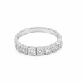 Silver cz pave bezel set ring