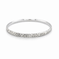 Silver flowers comfi-fit bangle