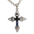 SILVER MOTHER OF PEARL ABALONE SCALLOP ENDS CROSS