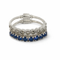 Silver cz marcasite, double eternity ring