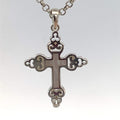 SILVER MOTHER OF PEARL FILIGREE SCALLOP ENDS CROSS