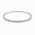 Silver flowers comfi-fit bangle