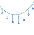 SILVER 7X CZ’S ON DROP CHAINS ANCHOR CHAIN