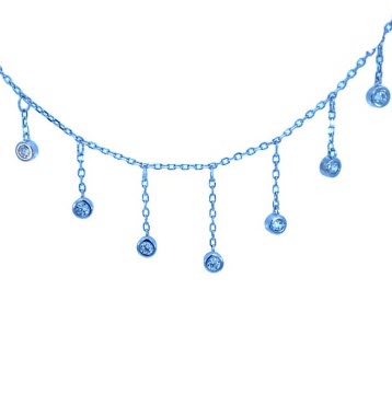 SILVER 7X CZ’S ON DROP CHAINS ANCHOR CHAIN