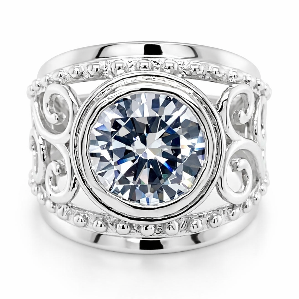 CZ FILIGREE RING