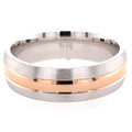 SILVER RHODIUM ROSE PLATED MEN'S WEDDING BAND