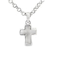SILVER MOTHER OF PEARL TUBE SET CROSS