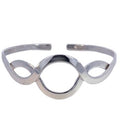 SILVER OPEN WAVY CUFF BANGLE