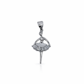Silver bag cz pave ballerina pendant
