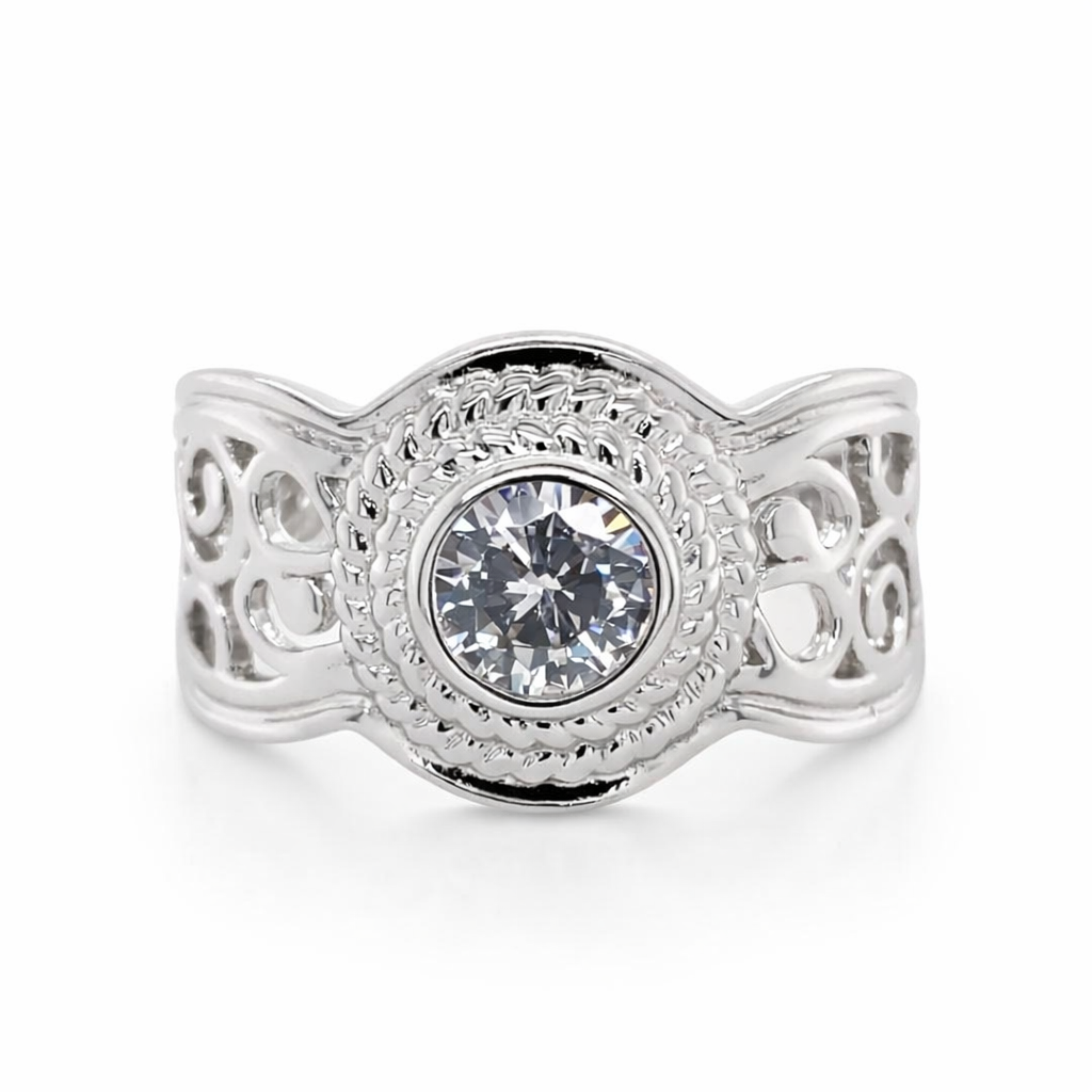 CZ FILIGREE RING