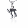 Silver am israel chai life pendant