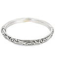 SILVER OXIDIZED ELECTROFORMED FILIGREE HINGE BANGLE