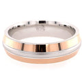SILVER RHODIUM ROSE PLATED MENS WEDDING BAND