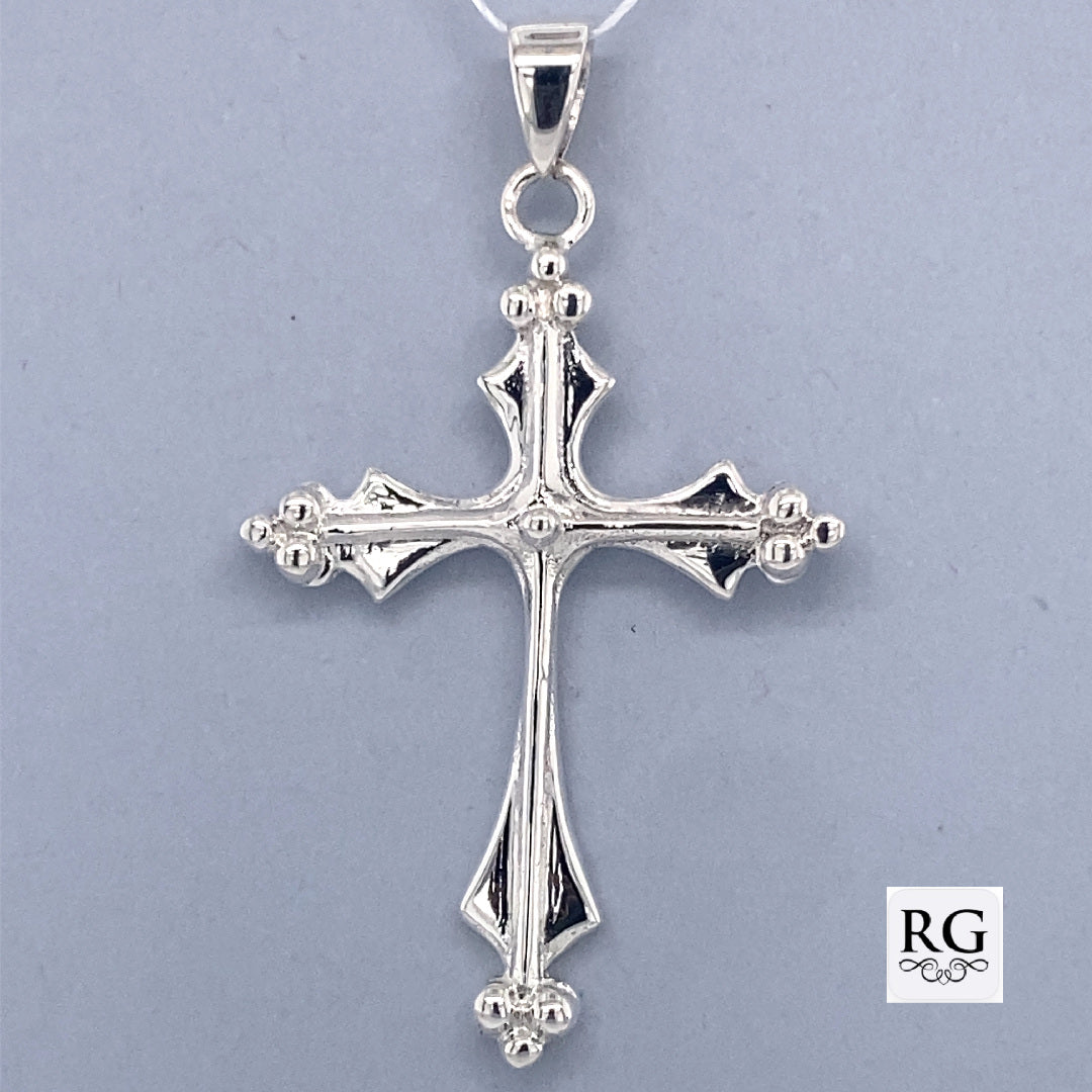 SILVER 3 DOTS ON ENDS CROSS