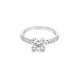 SILVER CZ PAVE 4 CLAW SET SOLITAIRE RING