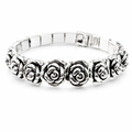 Sivler oxidized electroformed rose bangle