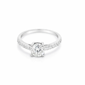 Silver  moissanite 4 claw set ring