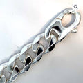 SILVER BEVEL EDGE BULKY CURB BRACELET