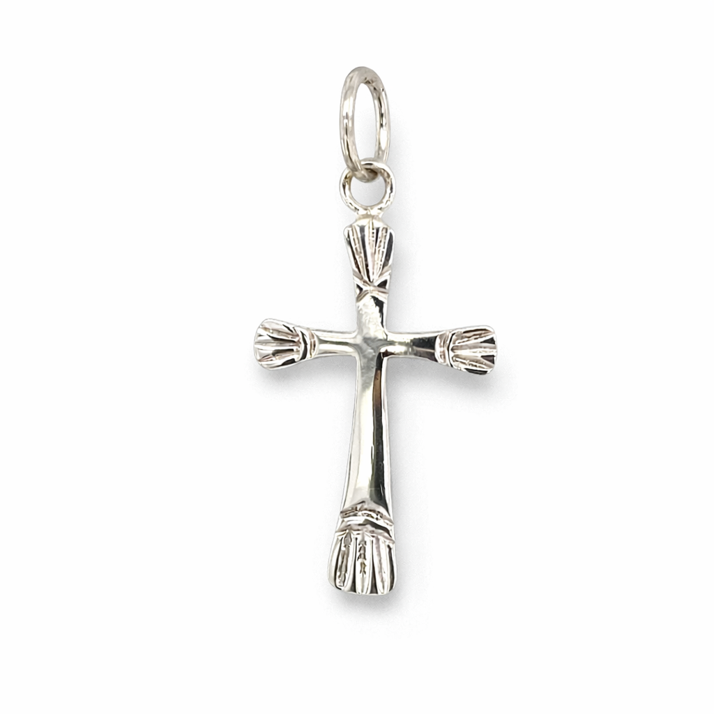 SILVER LINES ON ENDS FLAT CROSS