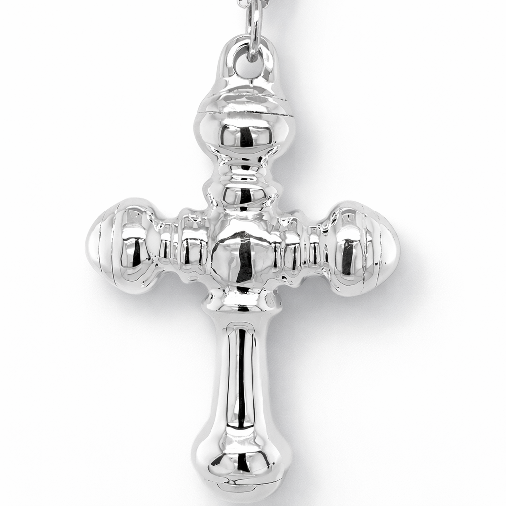 SILVER ELECTROFORM ETCHED BULKY CROSS