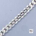 SILVER BEVEL EDGE CURB LINK BRACELET
