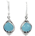 SILVER CHALCEDONY TEARDROP BOHO DROP EARRINGS