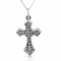 SILVER OXIDIZED FILIGREE ELECTROFORM CROSS
