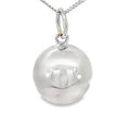 SILVER HOLLOW PLAIN BALL CHARM