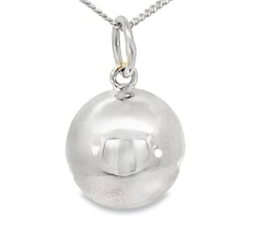 SILVER HOLLOW PLAIN BALL CHARM