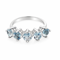 Blue Topaz Silver Claw Set Ring