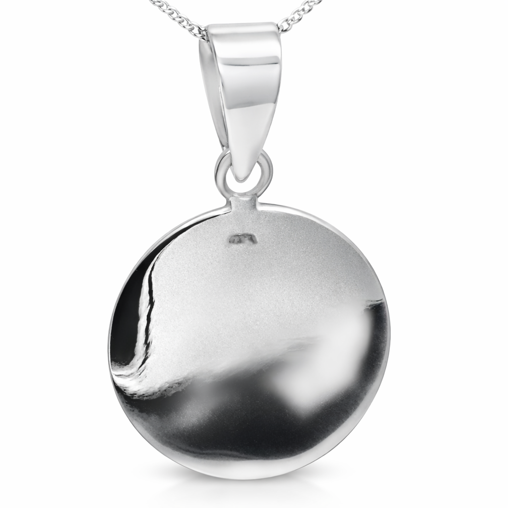 Silver plain round disc pendant