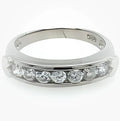 SILVER CZ PAVE CHANNEL SET ETERNITY BAND