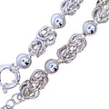 SILVER BYZANTINE & BALL LINK BRACELET