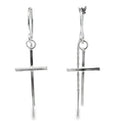SILVER CROSS ON CHAIN EARRINGS