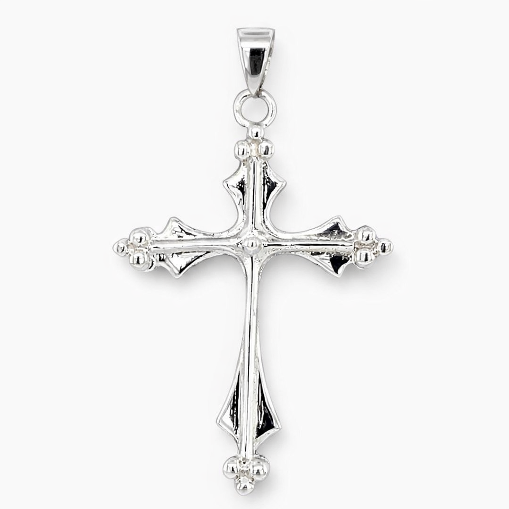 Silver 3 dots on ends cross