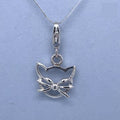 SILVER CATS HEAD OUTLINE CHARM